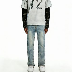 Classic Acid Wash Straight Denim