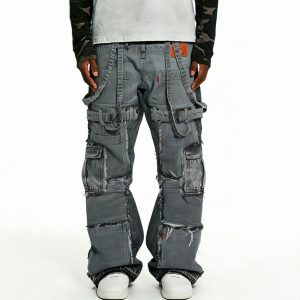 Heavy Utility Strap Grey Denim