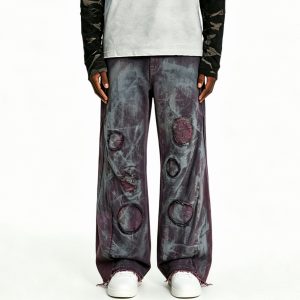 Deep Purple Over-Dyed Distressed Denim
