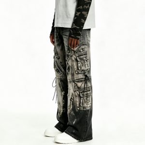 Tactical Strap Grey Cargo Jeans