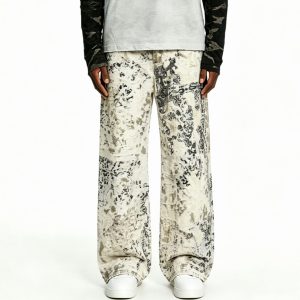 All-Over Floral Graphic Print Jeans