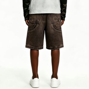 Earthy Sepia Wash Cargo Shorts