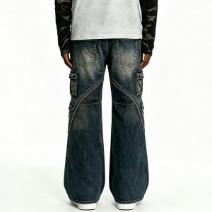 Deep Blue Tactical Cargo Denim