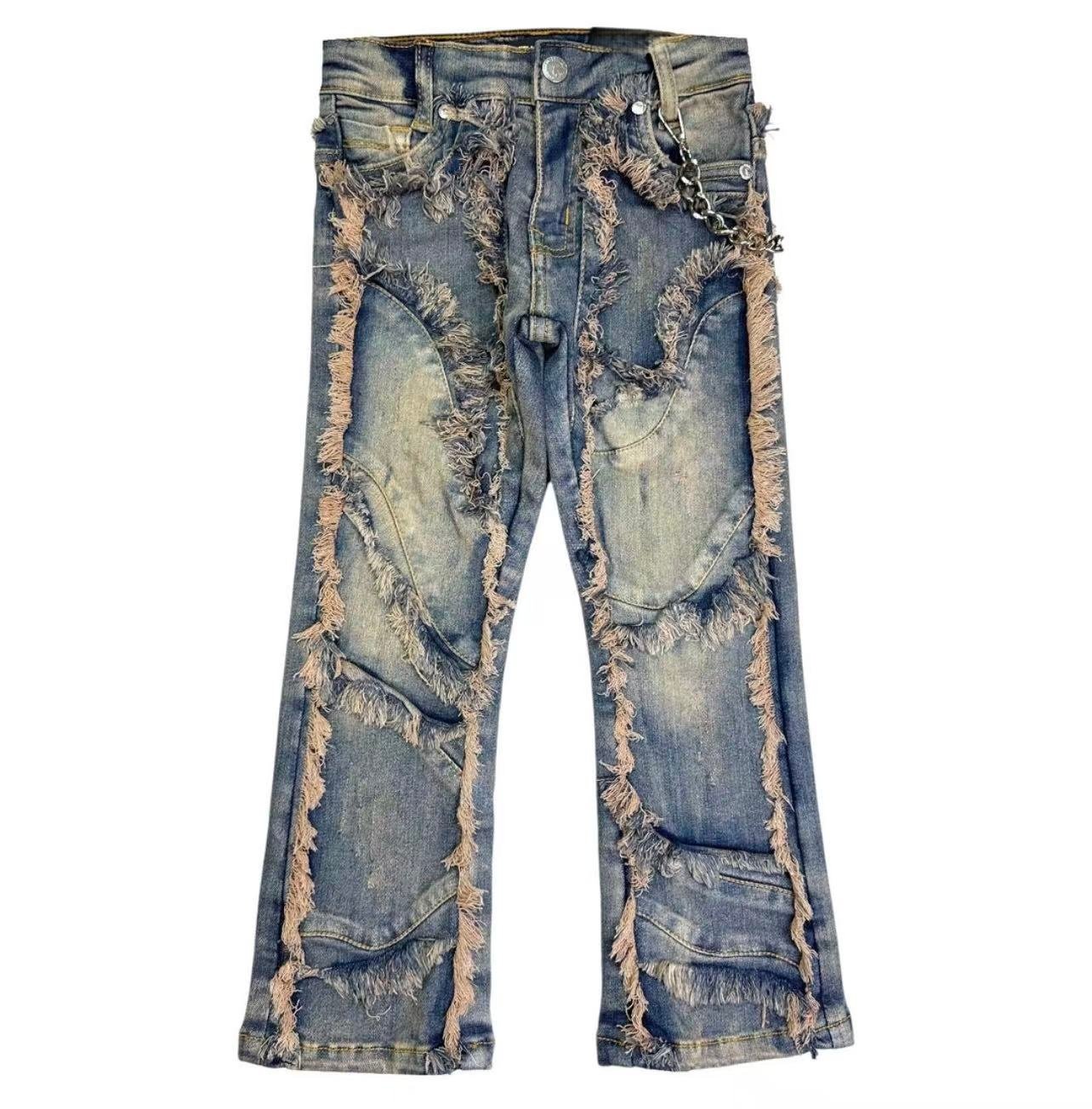 Boys' & Girls' Distressed Flare Jeans OEM | Y2K Streetwear