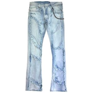 Kids' Light Blue Distressed Flare Jeans OEM | Y2K Streetwear