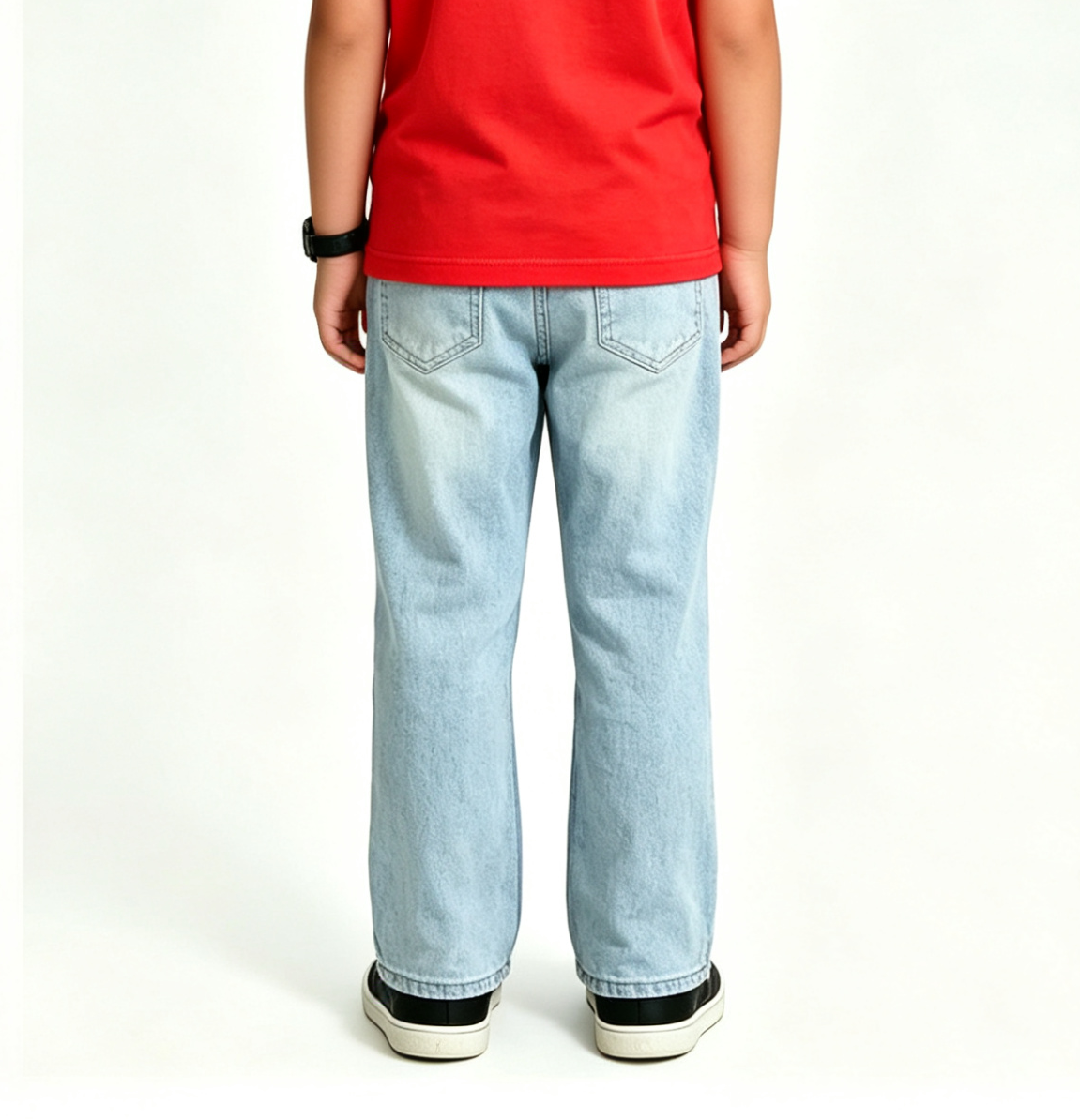 Kids' Light Blue Distressed Flare Jeans OEM | Y2K Streetwear - Image 4