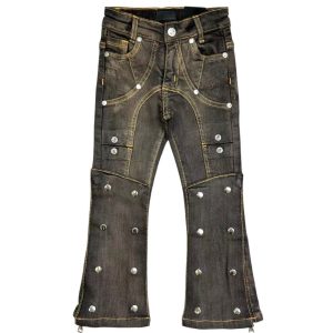 Boys' & Girls' Dark Flare Jeans OEM | Y2K Punk Streetwear