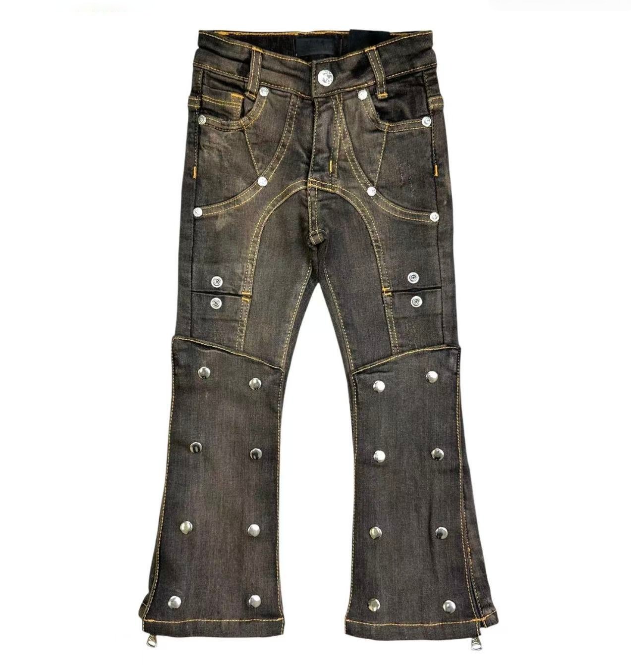 Boys' & Girls' Dark Flare Jeans OEM | Y2K Punk Streetwear