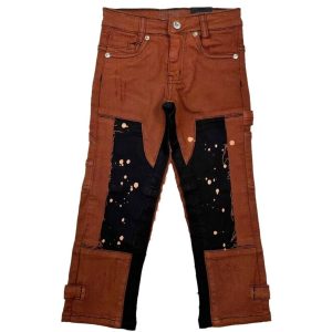 Kids' Patchwork Splatter Denim Jeans OEM | Streetwear Fit