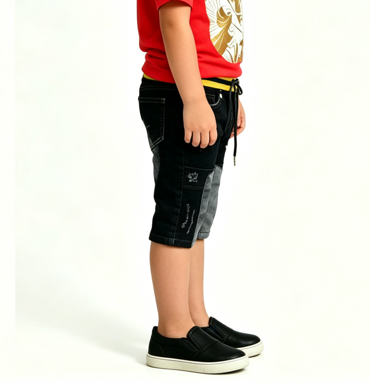 Kids' Black Moto Jeans – PU Leather, Streetwear OEM MOQ 100 - Image 5