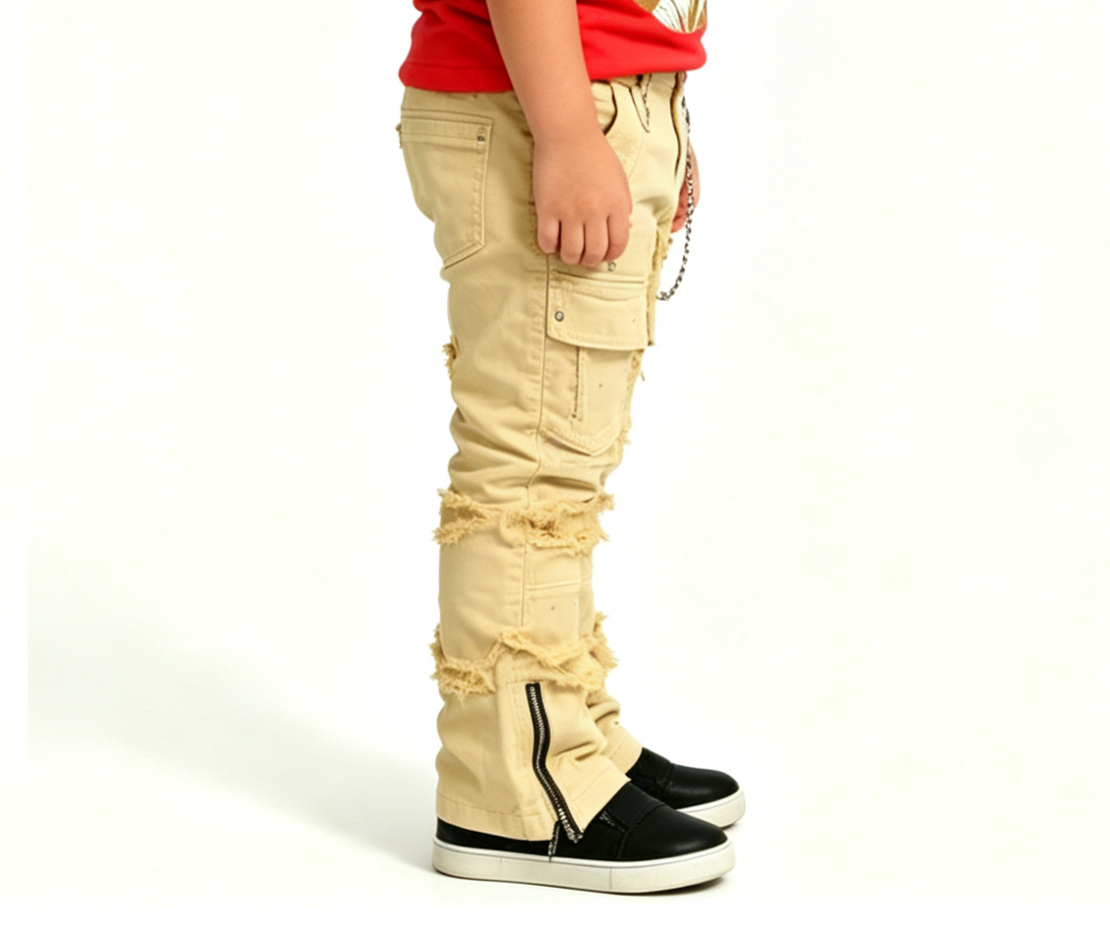 Boys' Ripped Distressed Denim Jeans OEM | Heavy Wash - Image 2