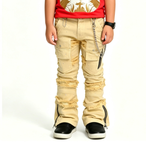 Boys' Ripped Distressed Denim Jeans OEM | Heavy Wash