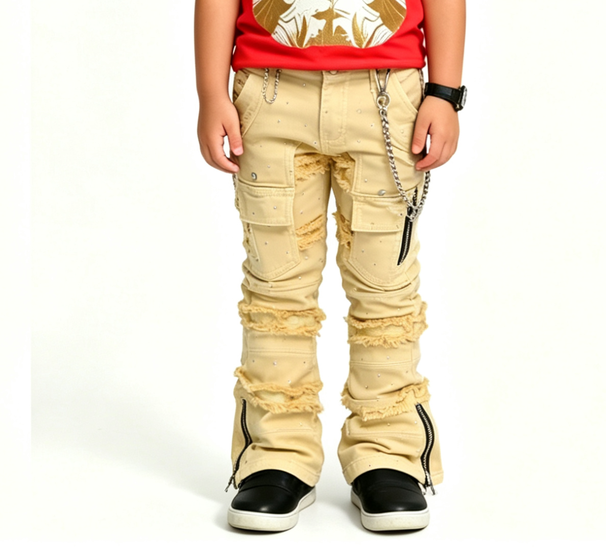 Boys' Ripped Distressed Denim Jeans OEM | Heavy Wash