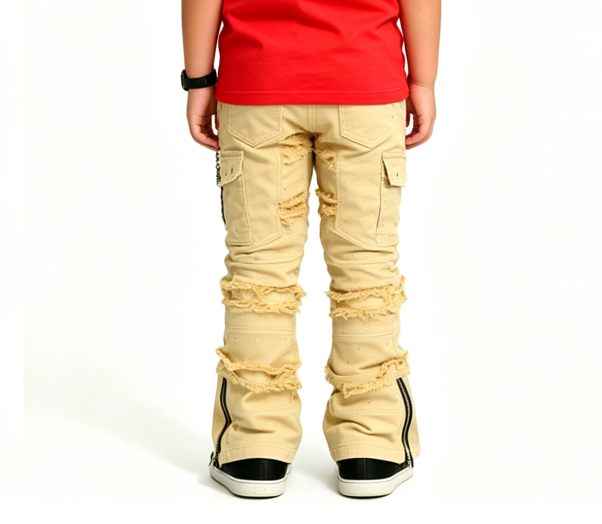 Boys' Ripped Distressed Denim Jeans OEM | Heavy Wash - Image 3