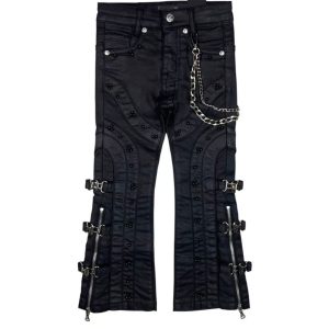 Boys' Yellow Cargo Biker Jeans – Y2K Hip Hop, OEM MOQ 100