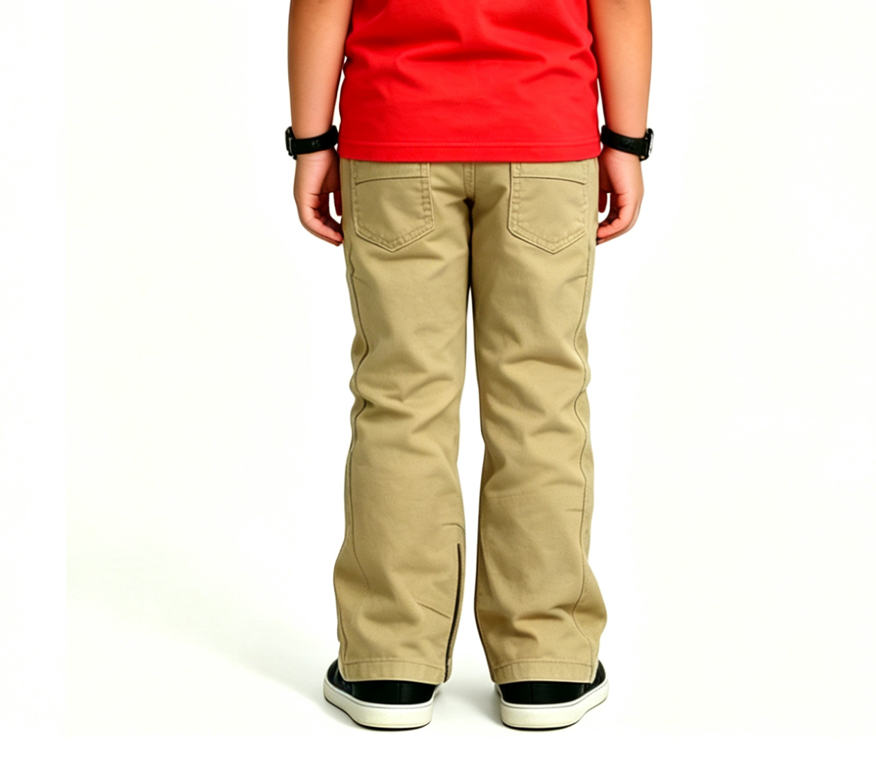 Kids' Khaki Patchwork Jeans – Y2K Streetwear, OEM MOQ 100 - Image 4