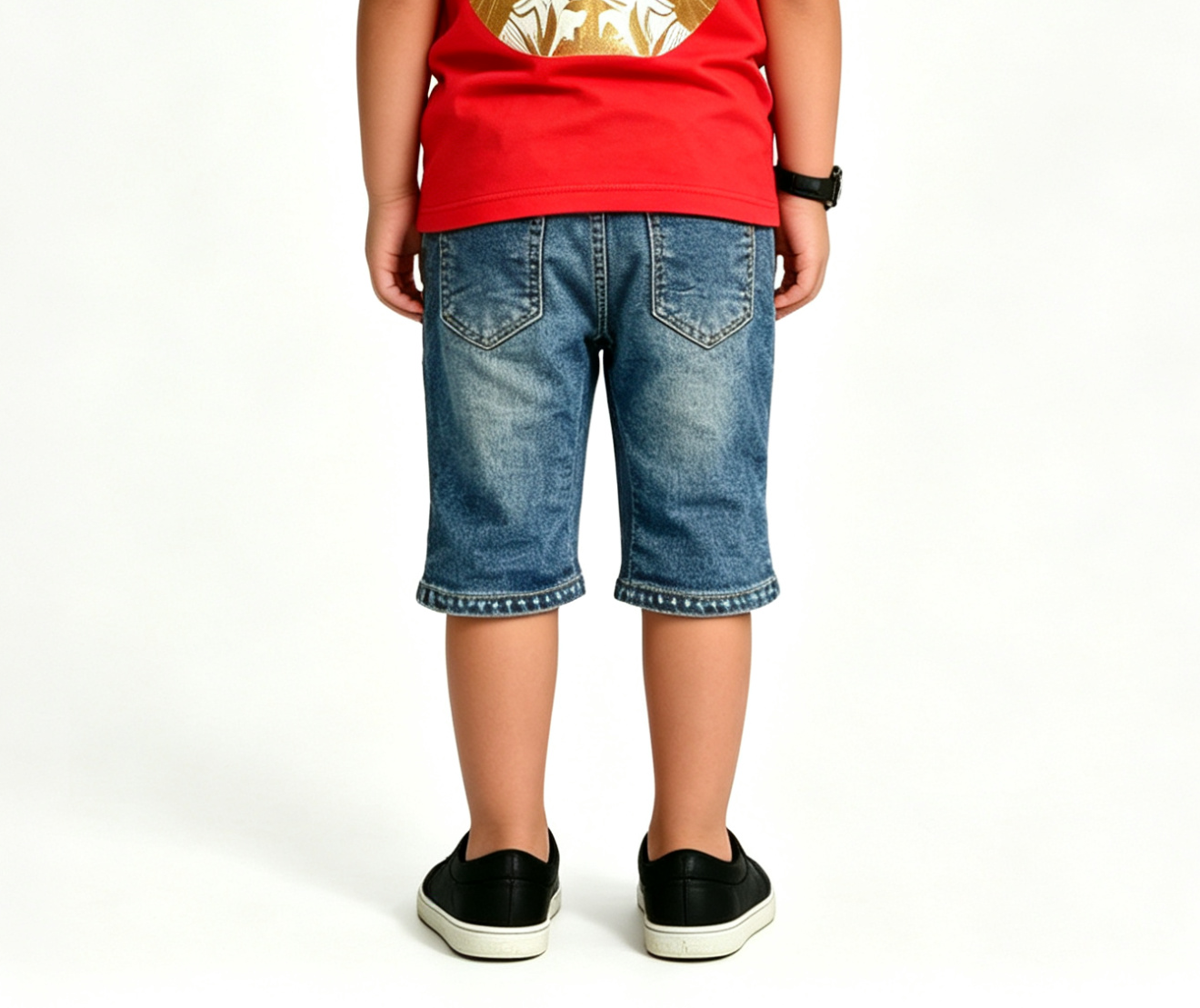 Kids' Rhinestone Denim Shorts – Y2K Punk Streetwear OEM - Image 3
