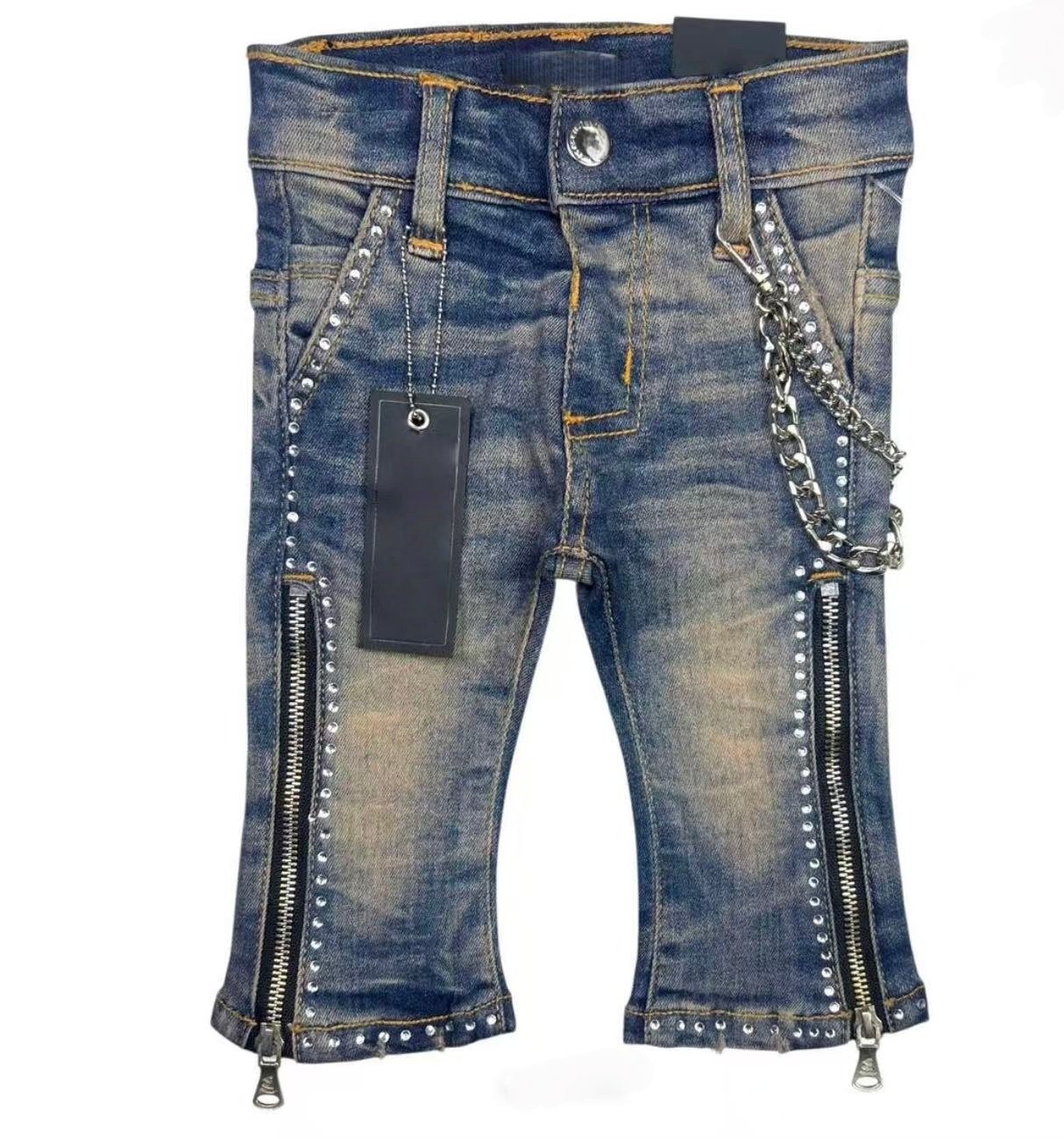 Kids' Rhinestone Denim Shorts – Y2K Punk Streetwear OEM