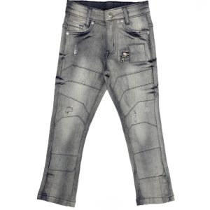 Kids' Gray Moto Biker Jeans – Y2K Cyberpunk, OEM MOQ 100