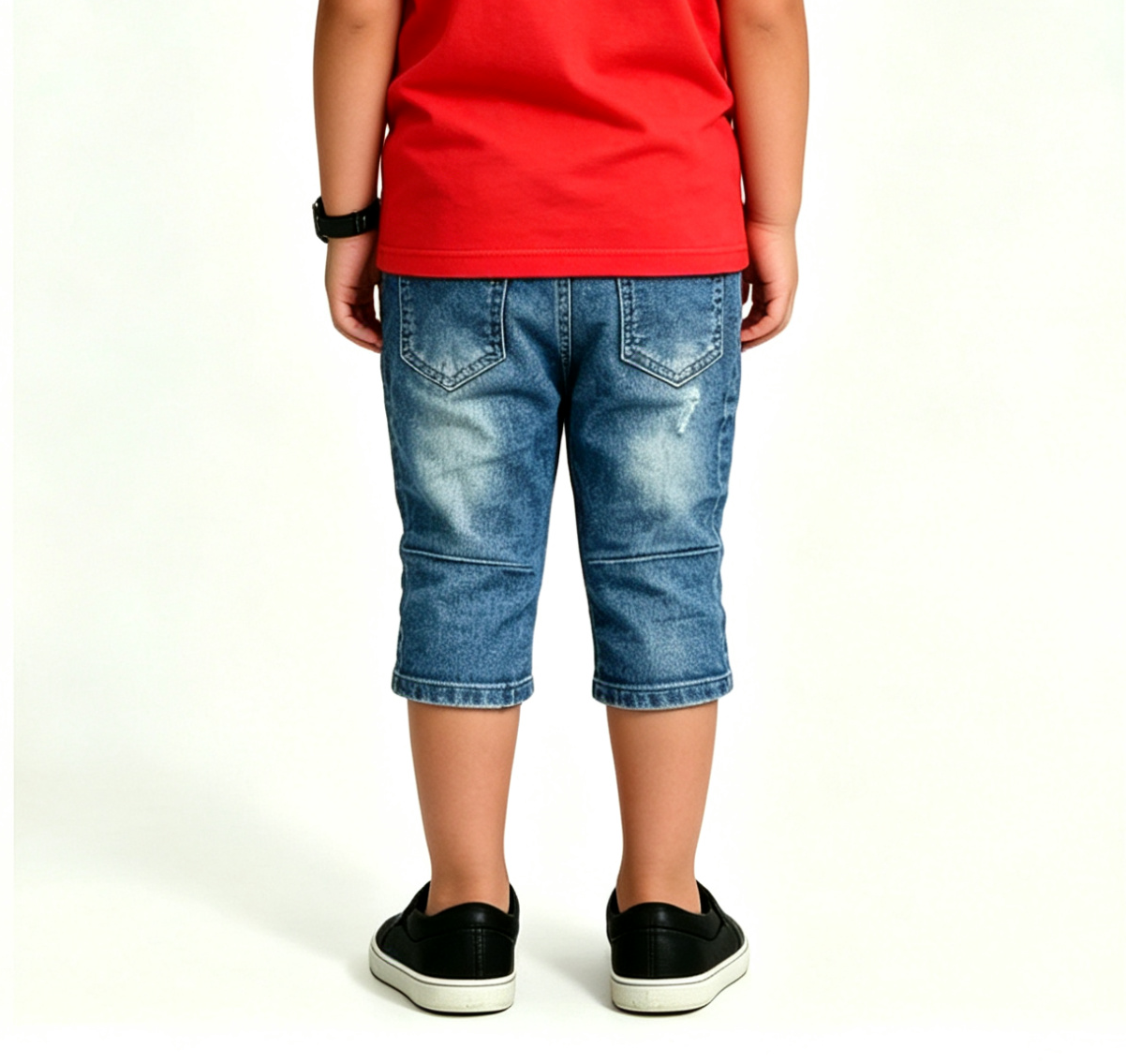 Boys' Blue Denim Joggers – Elastic Waist Drawstring Summer - Image 3