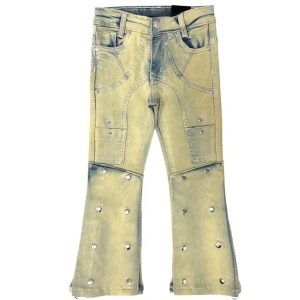 Boys' & Girls' Retro Flare Jeans OEM | Bell-Bottom Yellow