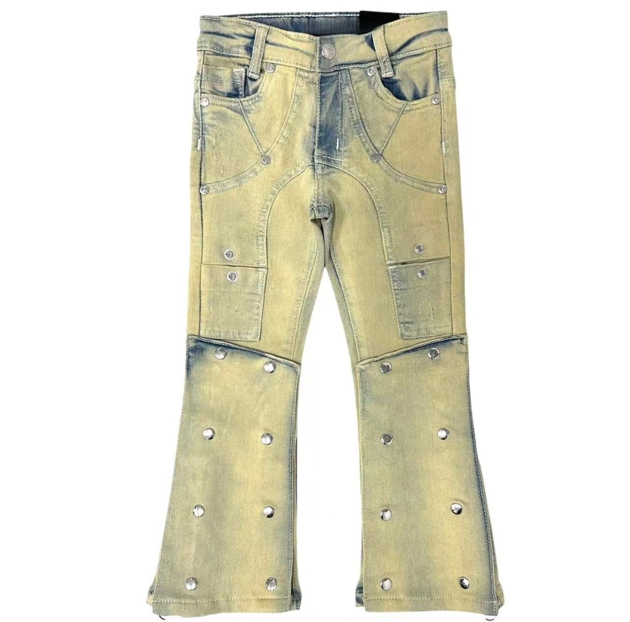 Boys' & Girls' Retro Flare Jeans OEM | Bell-Bottom Yellow