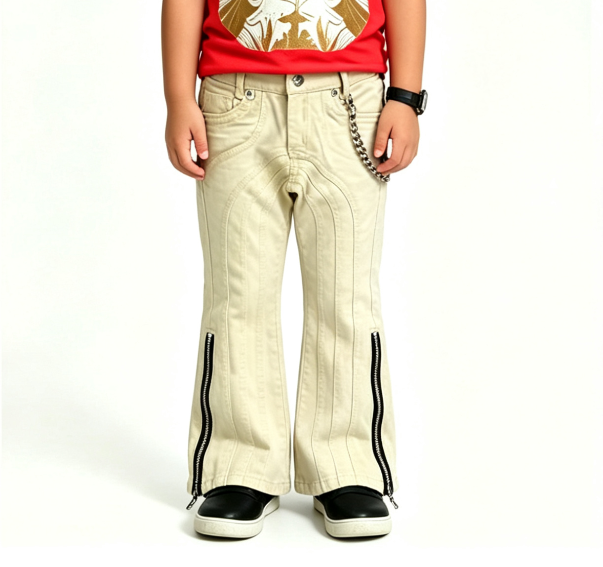 Boys' & Girls' Zipper Flare Jeans OEM | Retro Bell-Bottom - Image 2