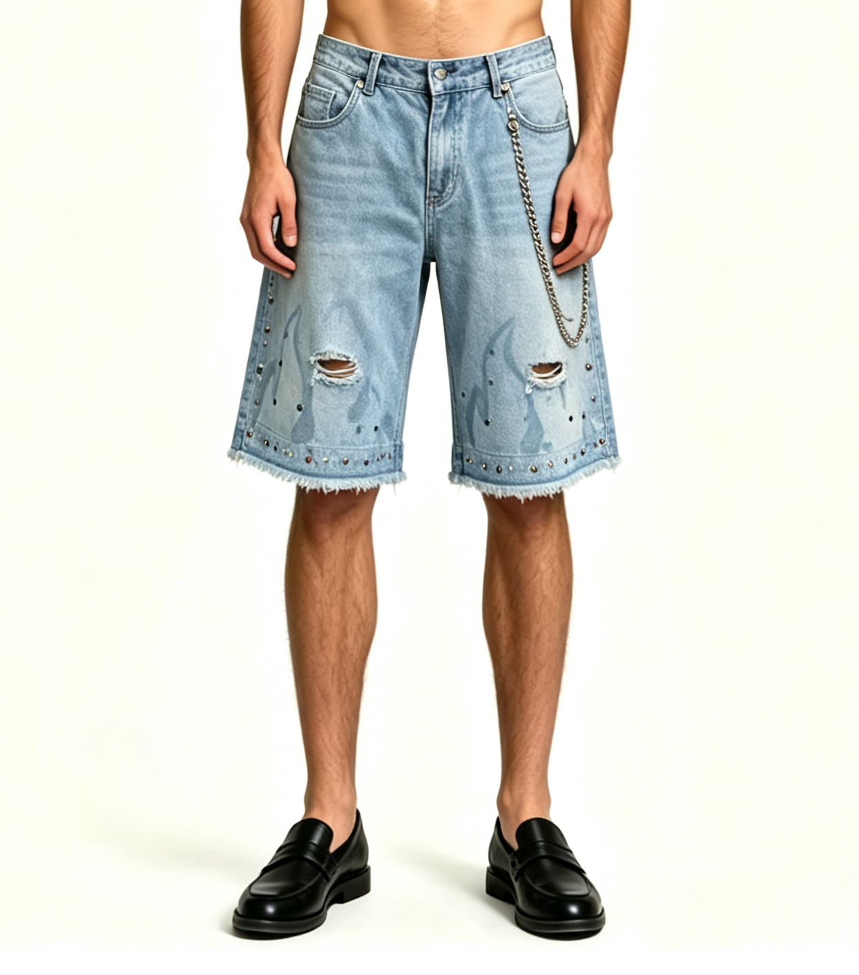 Men's High Street Ripped Denim Shorts | Streetwear - Image 2
