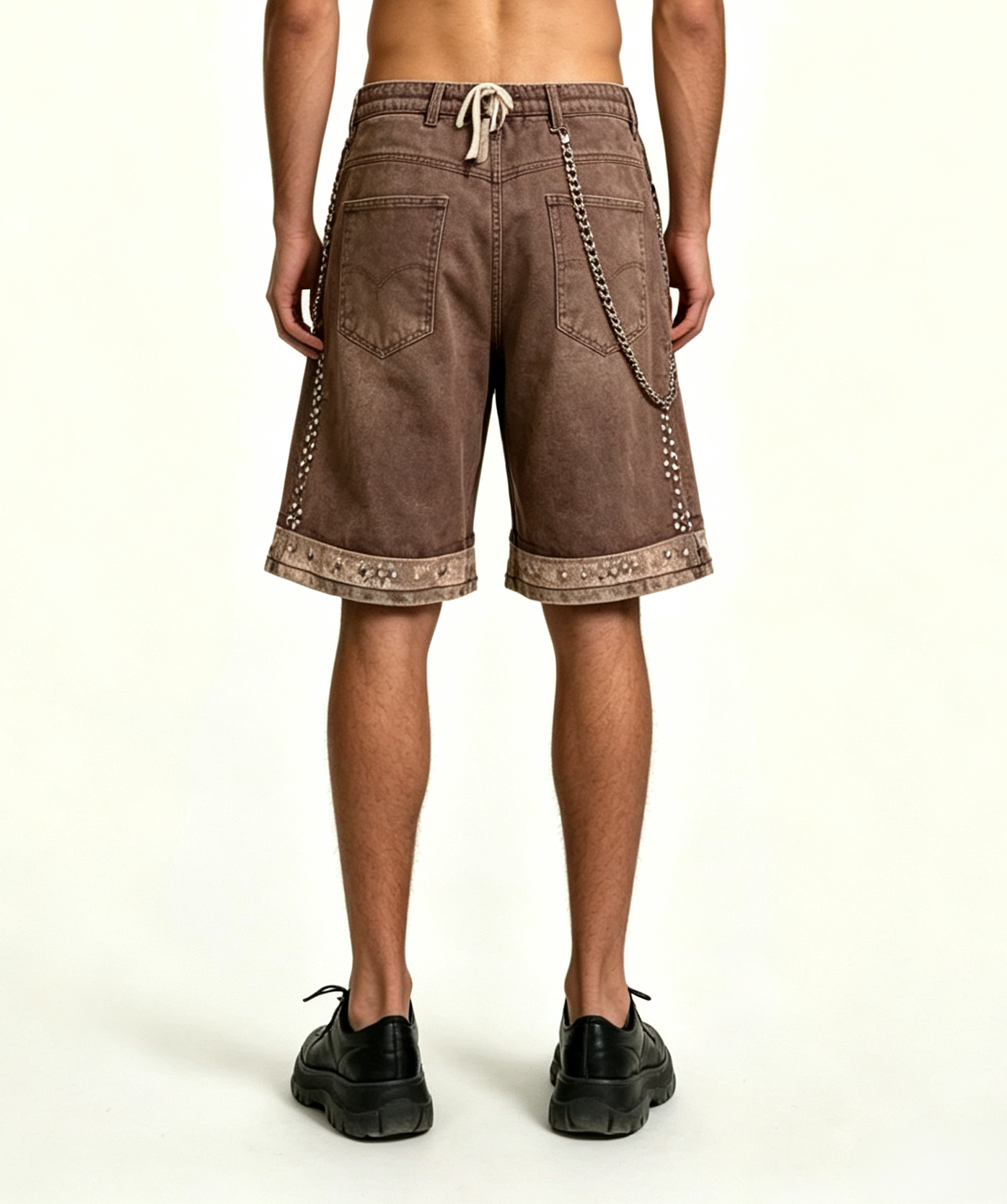 Men's Brown Wasteland Cargo Shorts | Ethnic Jacquard - Image 2