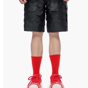 Men's Wasteland Dragon Scale Leather Shorts | Techwear