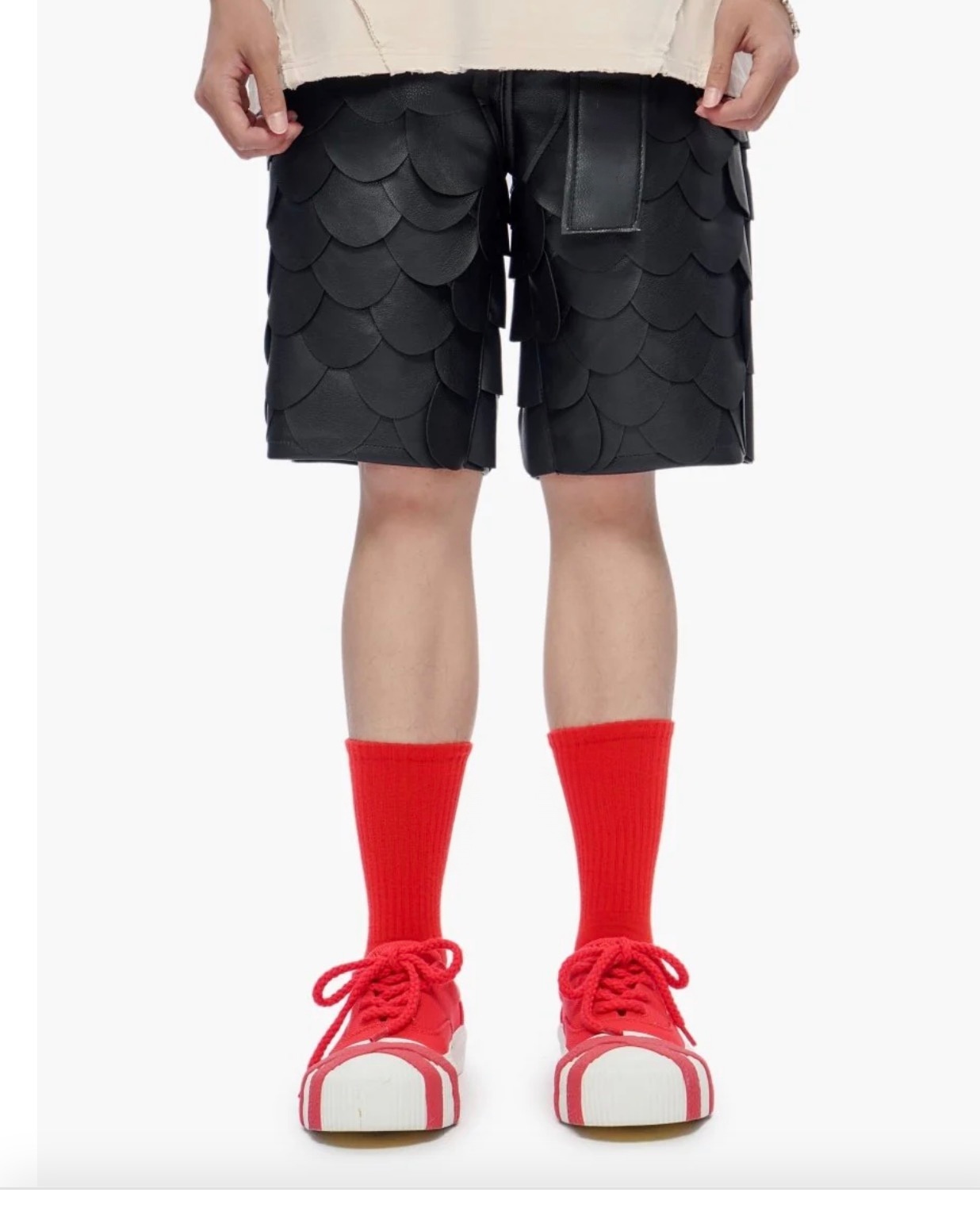Men's Wasteland Dragon Scale Leather Shorts | Techwear