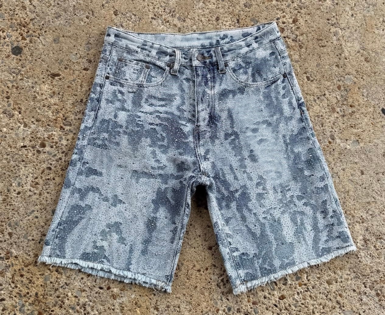 Men's Vintage Acid Wash Denim Shorts – Snow Wash Baggy